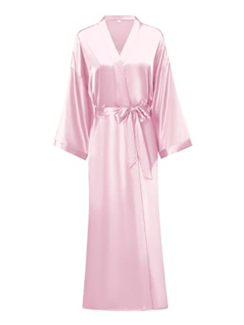 Long Satin Kimono Robe Silky Bathrobe Dressing Gown